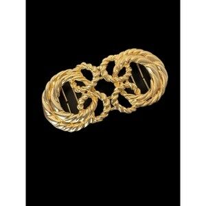 Vintage Gold Tone Gay Boyer Interlocking Belt Buckle Swirl Old Money Classic